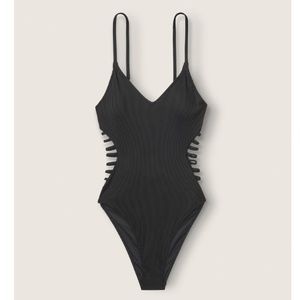 New VS Pink Strappy Side Ribbed One Piece Swimwear
